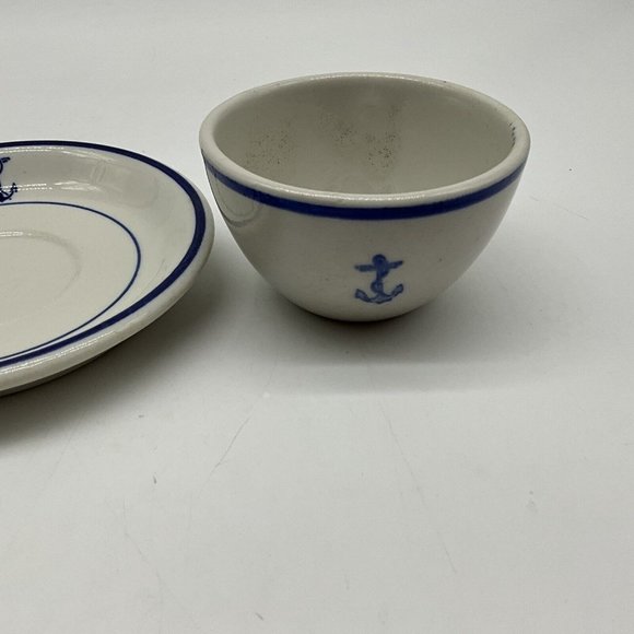 Shenango Vtg Navy China Restaurant Ware Includes Cup and Saucer and Small Bowl - Picture 13 of 16